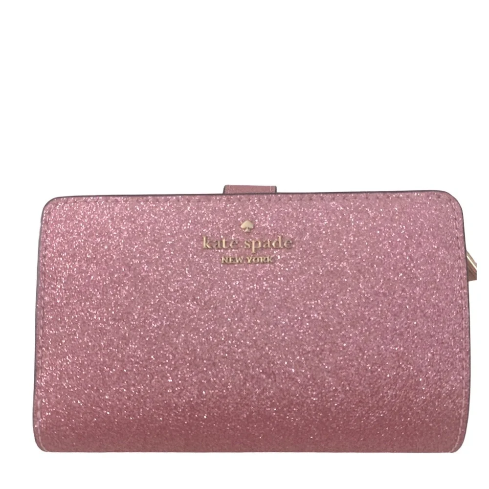 NWT 2-Piece Kate Spade Glitter Glimmer Crossbody Bag/Matching Bifold Wallet Pink